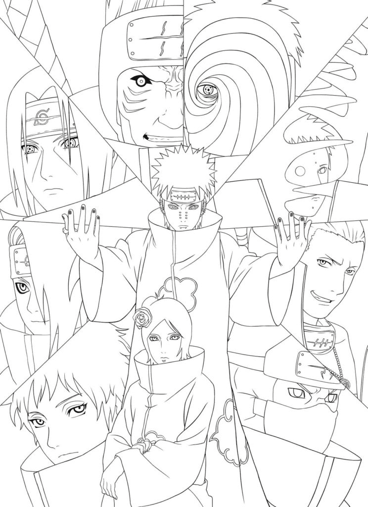 Coloriage Akatsuki à imprimer gratuit