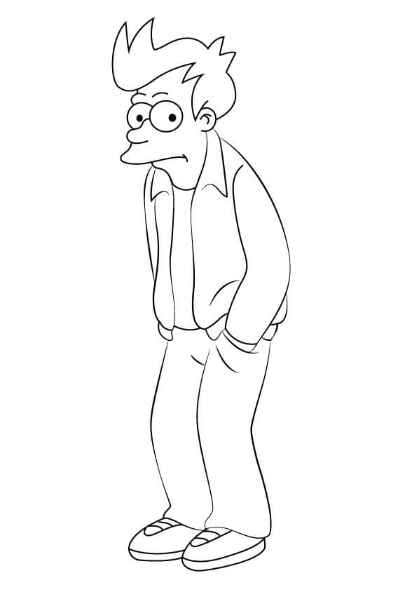 Fry from Futurama Coloring Page