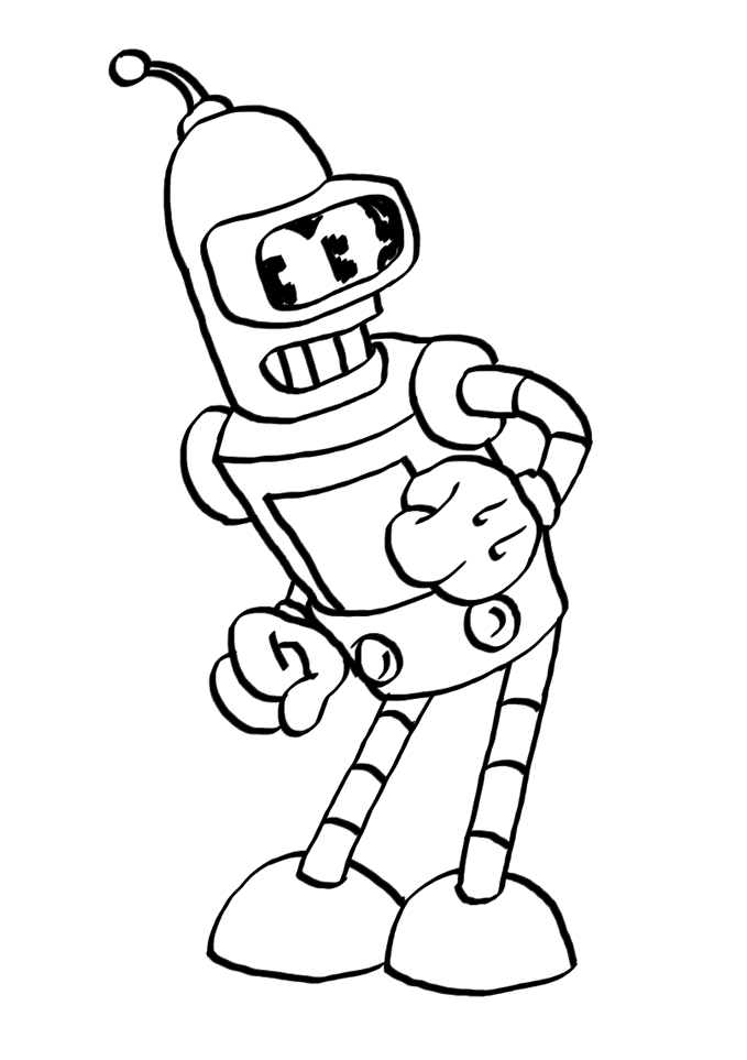 Funny Bender Futurama Coloring Pages