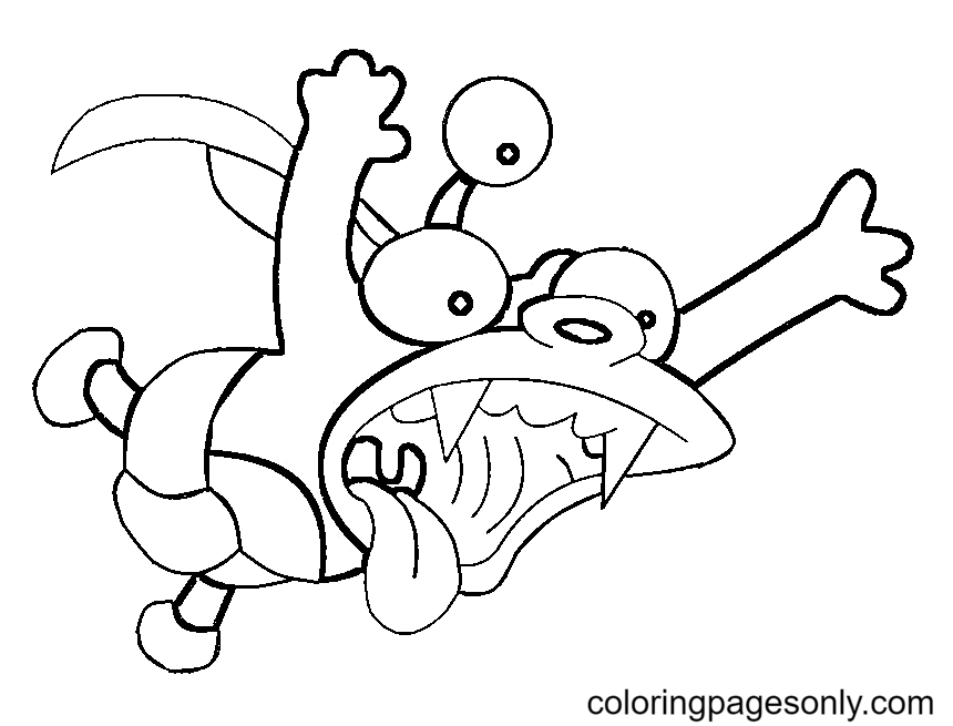 Funny Nibbler Futurama Coloring Page