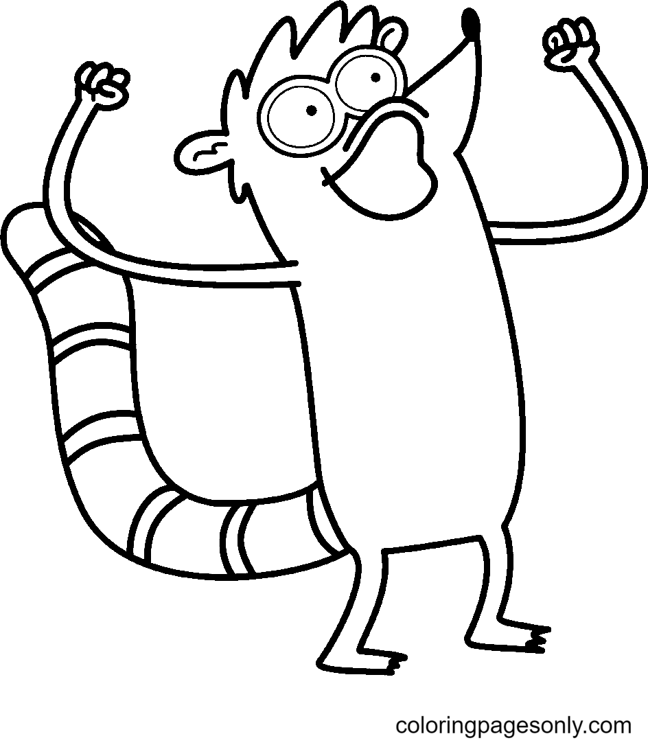 Funny Rigby Coloring Page