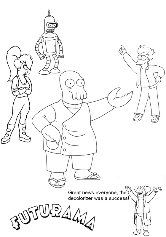 Futurama Characters Coloring Page