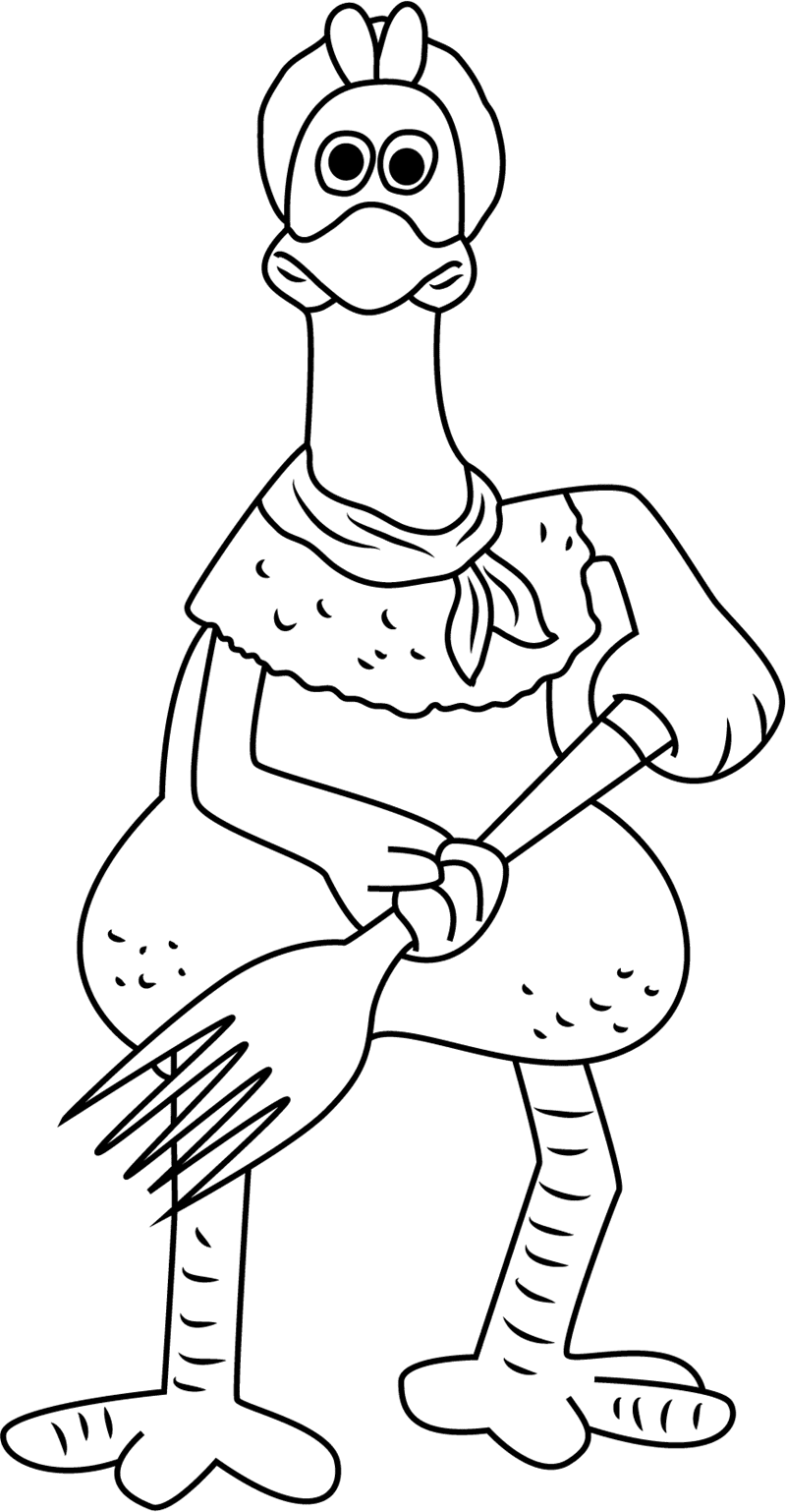 Ginger Holding Fork Coloring Page