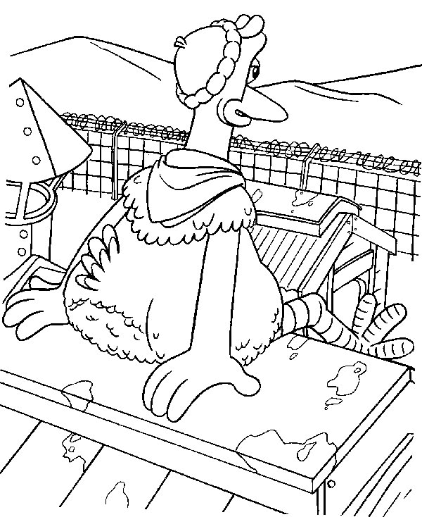 Ginger wants to Escape from the Farm Coloring Page