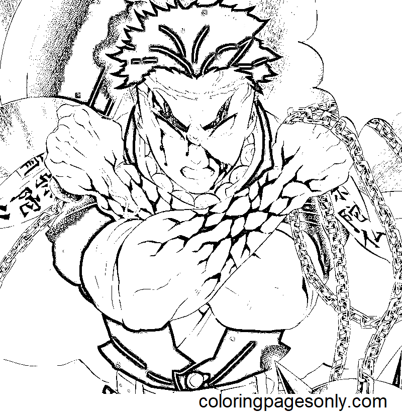 Gyomei - Demon Slayer Coloring Pages