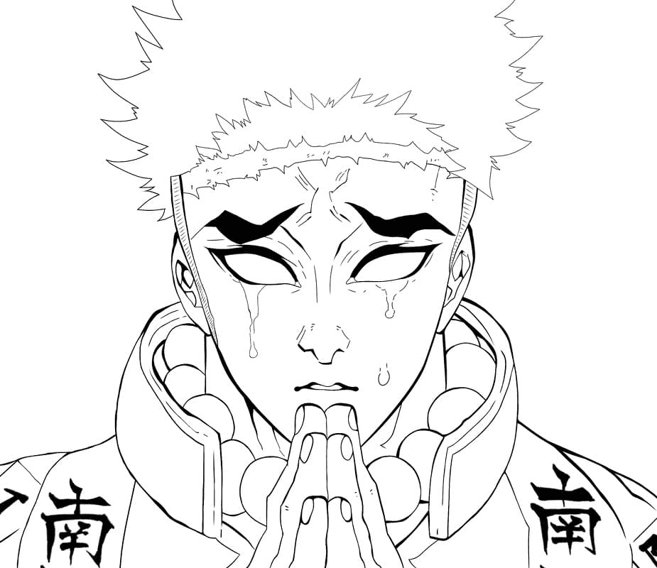 Gyomei Himejima Crying Printable Coloring Pages