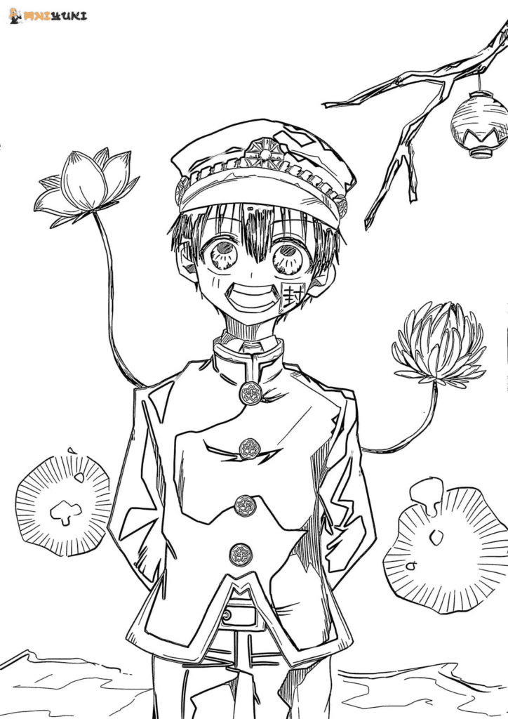 Hanako in japanese uniform Coloring Pages