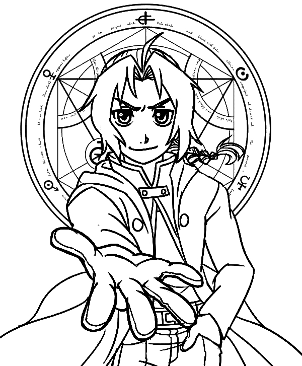 Handsome Edward Elric Coloring Page