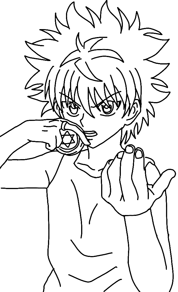 Handsome Killua Zoldyck Coloring Page - Free Printable Coloring Pages