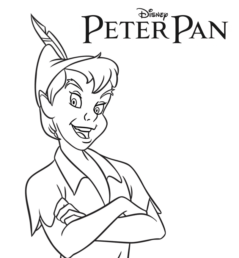 Pagina da colorare di Peter Pan felice
