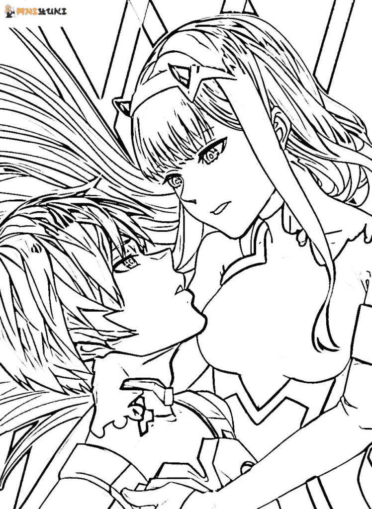 Hiro und Zero Two aus Anime Couple