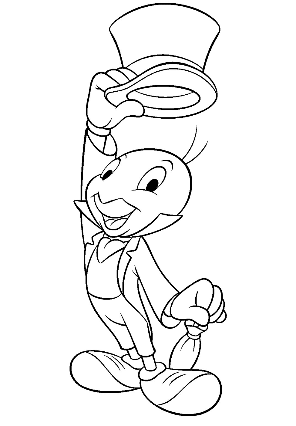 Jiminy Cricket de Pinocho Página para colorear