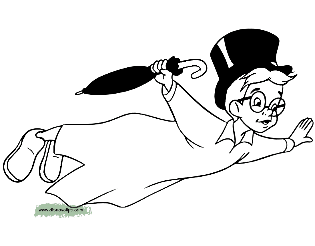John flying Coloring Page