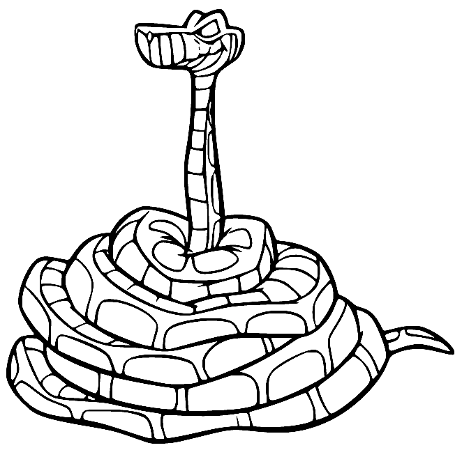 Kaa from The Jungle Book Coloring Page