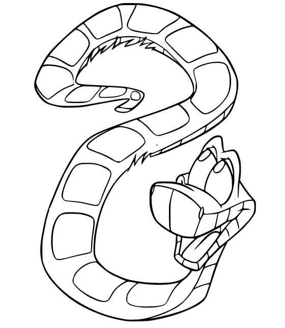 Kaa the Enormous Snake Coloring Page