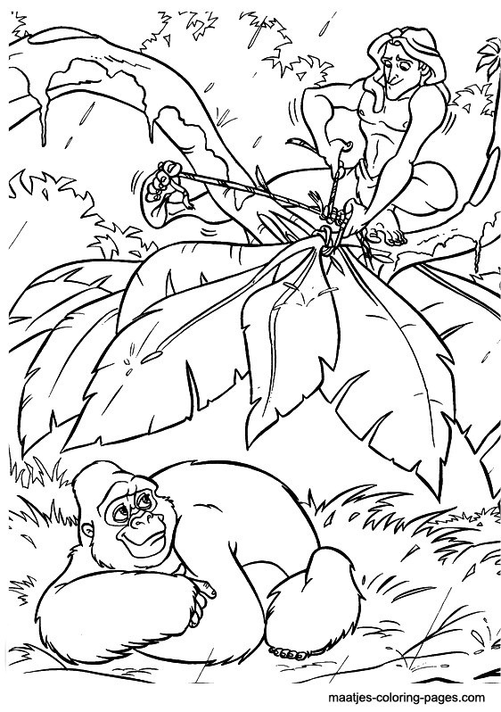 Kala and Tarzan Coloring Page