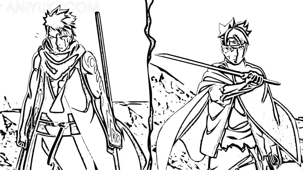 Desenhos para colorir de Kawaki e Boruto - Desenhos para colorir gratuitos  para impressão