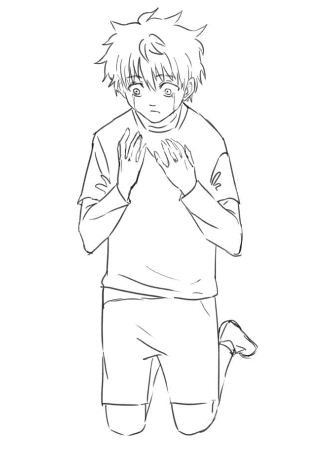 Killua Crying Coloring Pages