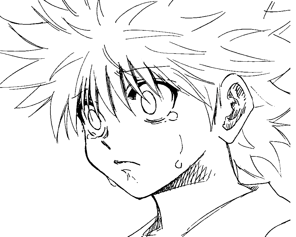 Killua Is Crying Coloring Page