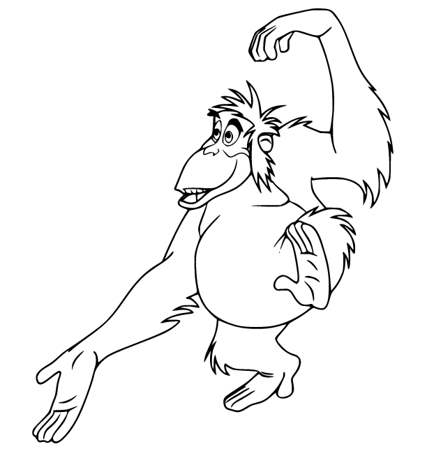 King Louie from The Jungle Book Coloring Page