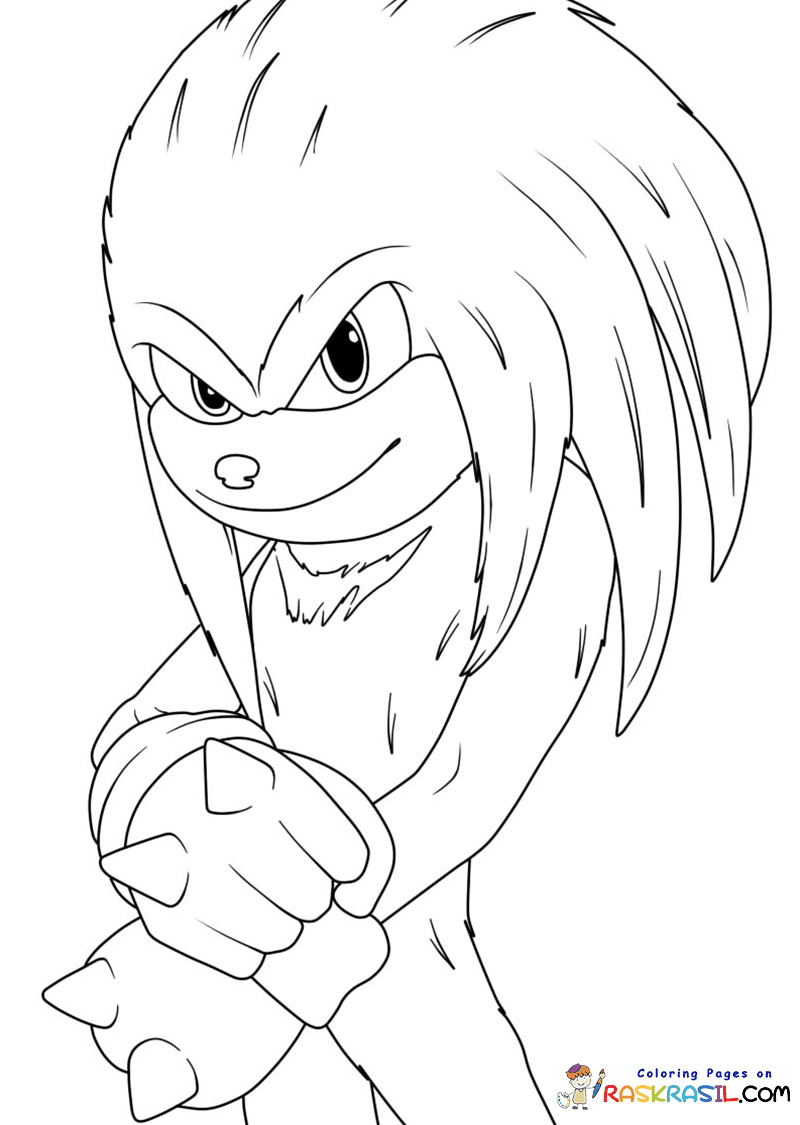 Knuckles – Sonic 2 Movie Coloring Page