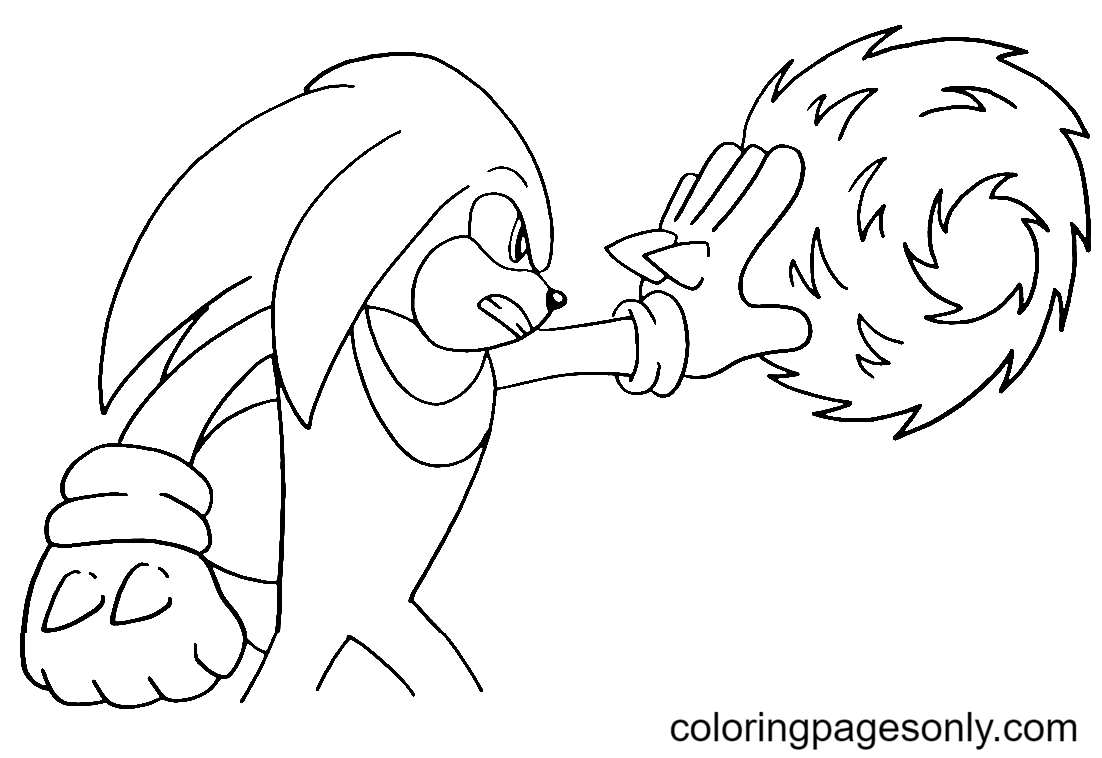 Página para colorir Knuckles – Sonic the Hedgehog 2