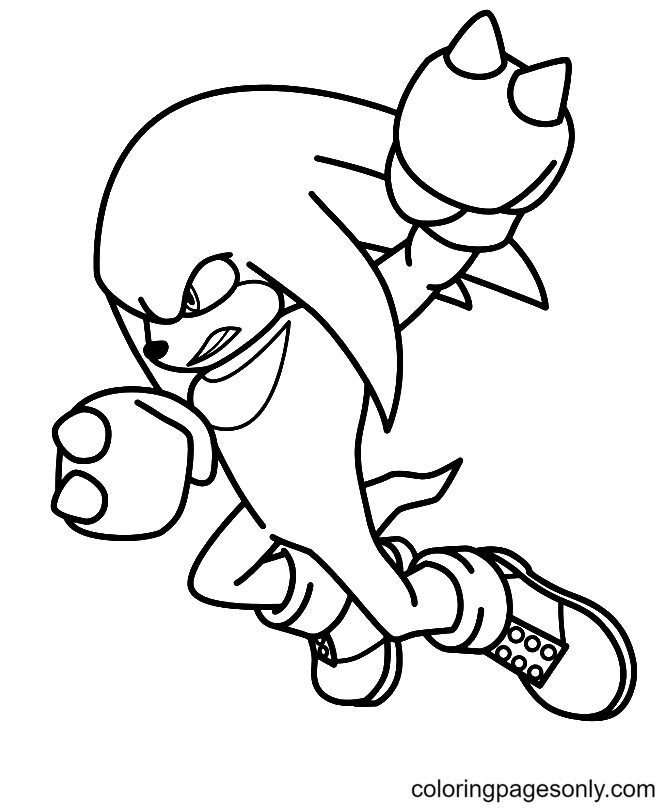 Knuckles the Echidna – Sonic the Hedgehog 2 Coloring Page