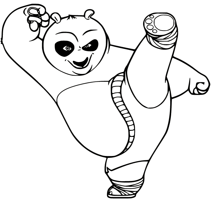 Kung Fu Panda Po Coup de pied avant des arts martiaux