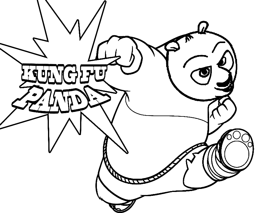 Kung Fu Panda voor kinderen Kleurplaat