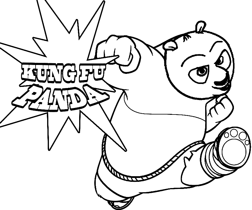 Desenho panda Kung Fu grátis para descarregar e colorir - Kung Fu