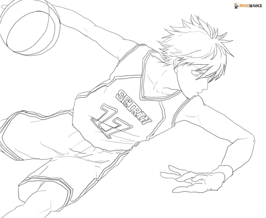 Kuroko Tetsuya jogando basquete em Kuroko No Basket