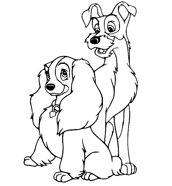 Lady And The Tramp Coloring Pages