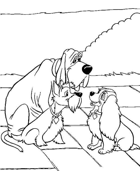 Lady With Trusty And Jock Coloring Pages