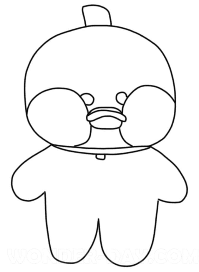 Lalafanfan Duck Coloring Page