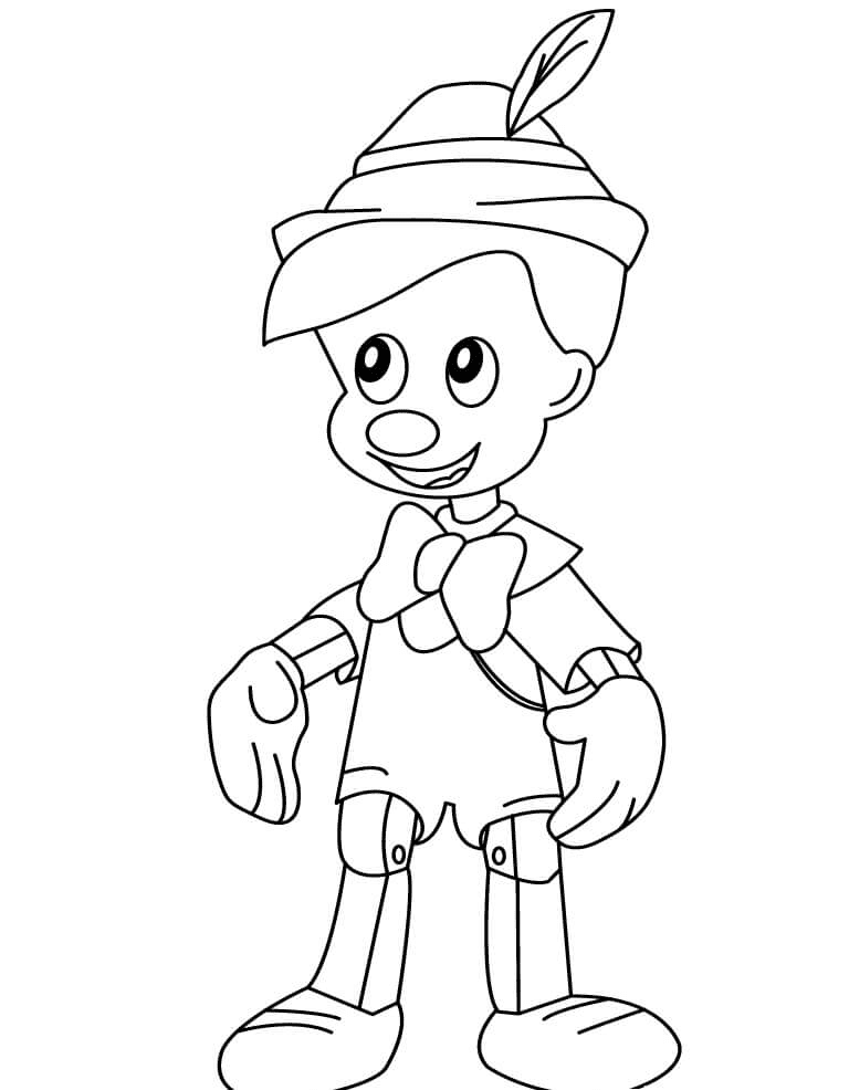 Laughing Pinocchio Coloring Page