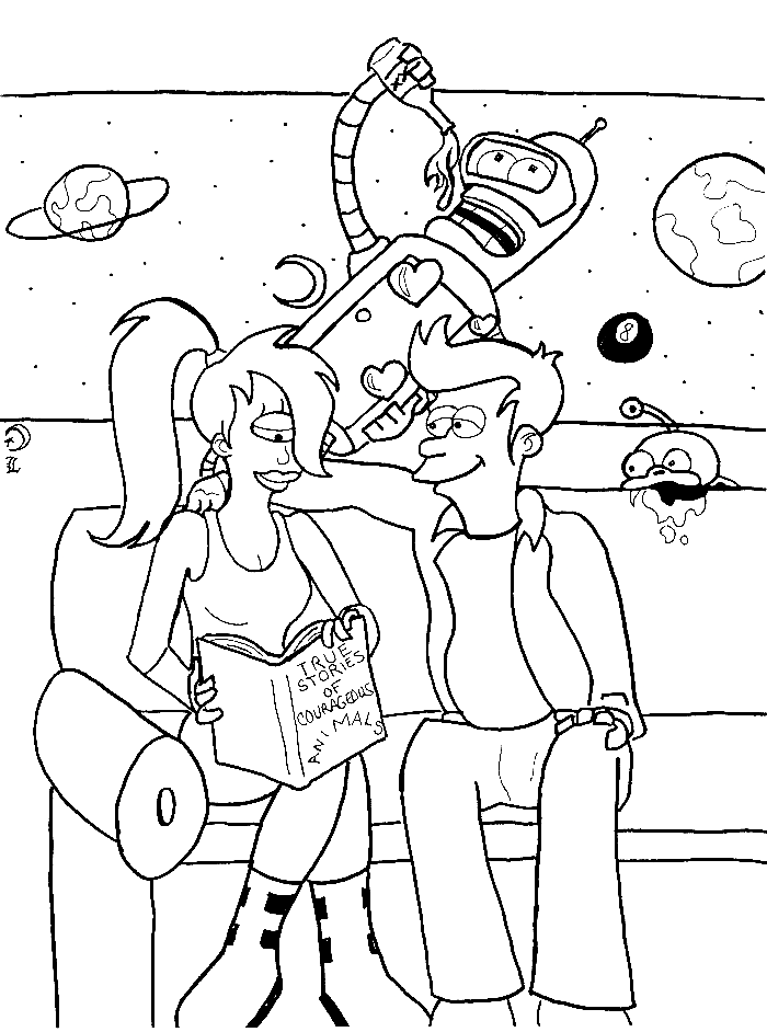 Leela, Fry en Bender van Futurama