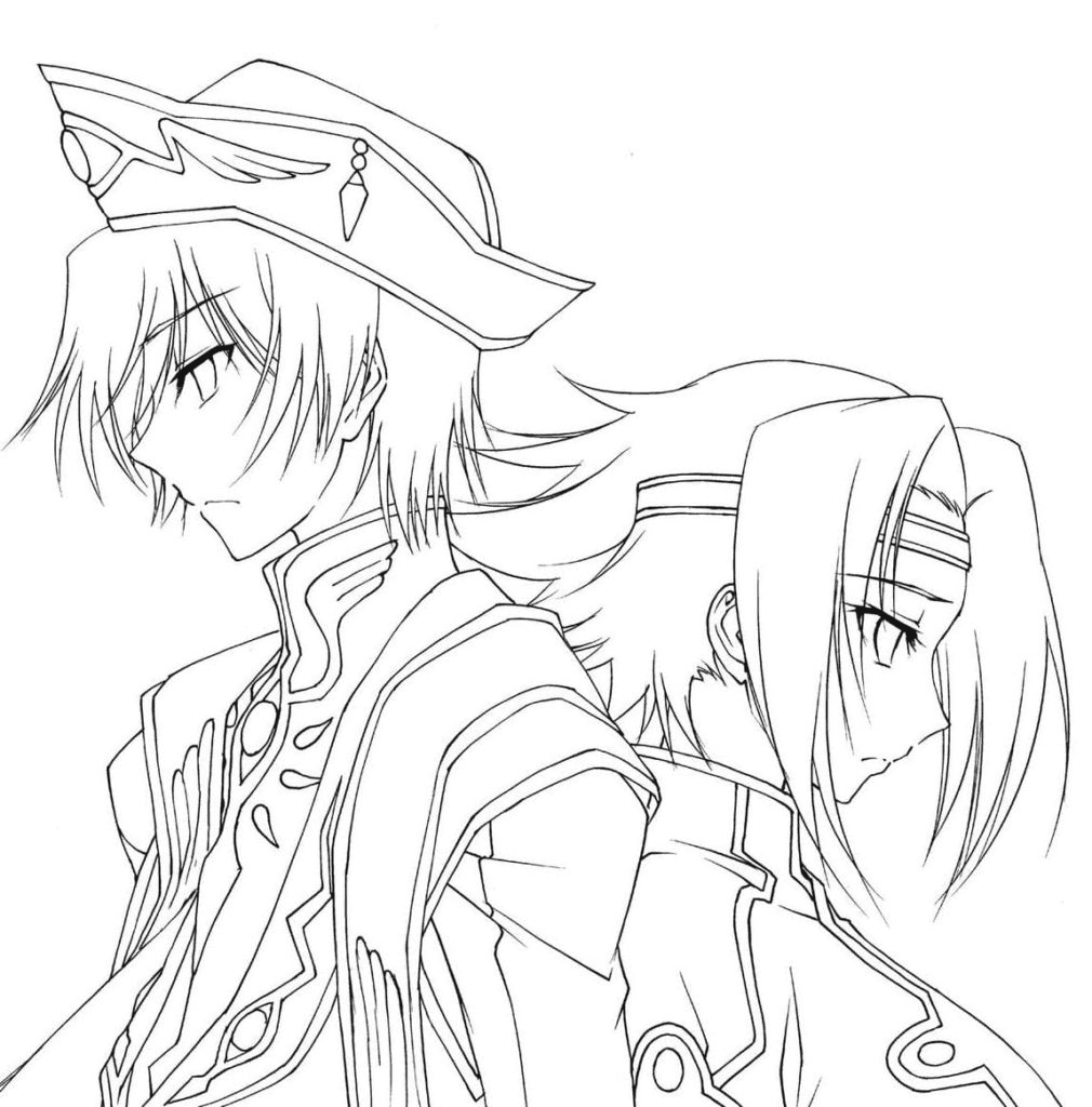 Lelouch and Cc Coloring Page