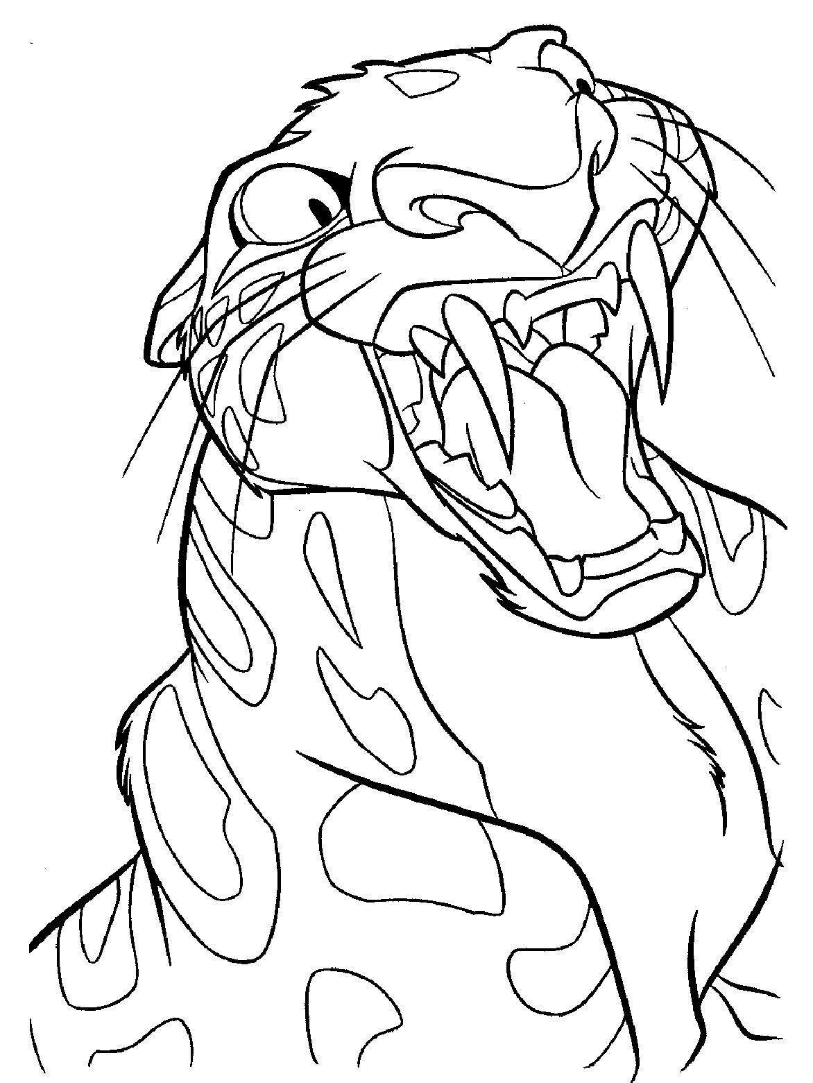 Leopard Sabor from Tarzan Coloring Page