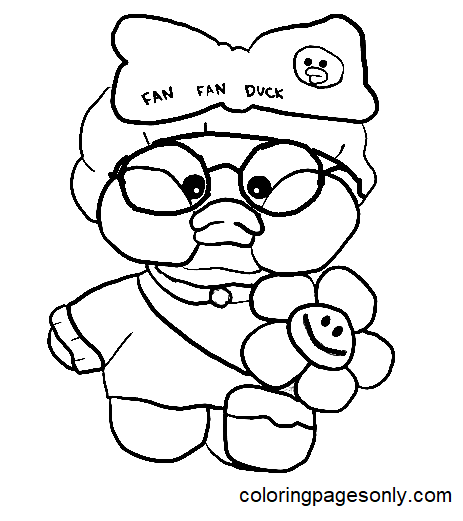 Lovely Duck Lalafanfan Coloring Page