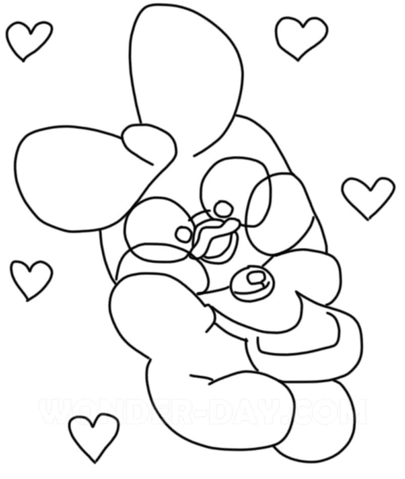 Lovely Lalafanfan Duck Coloring Page