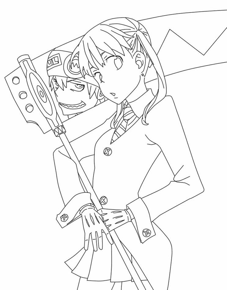 Maka Albarn from Soul Eater Coloring Page