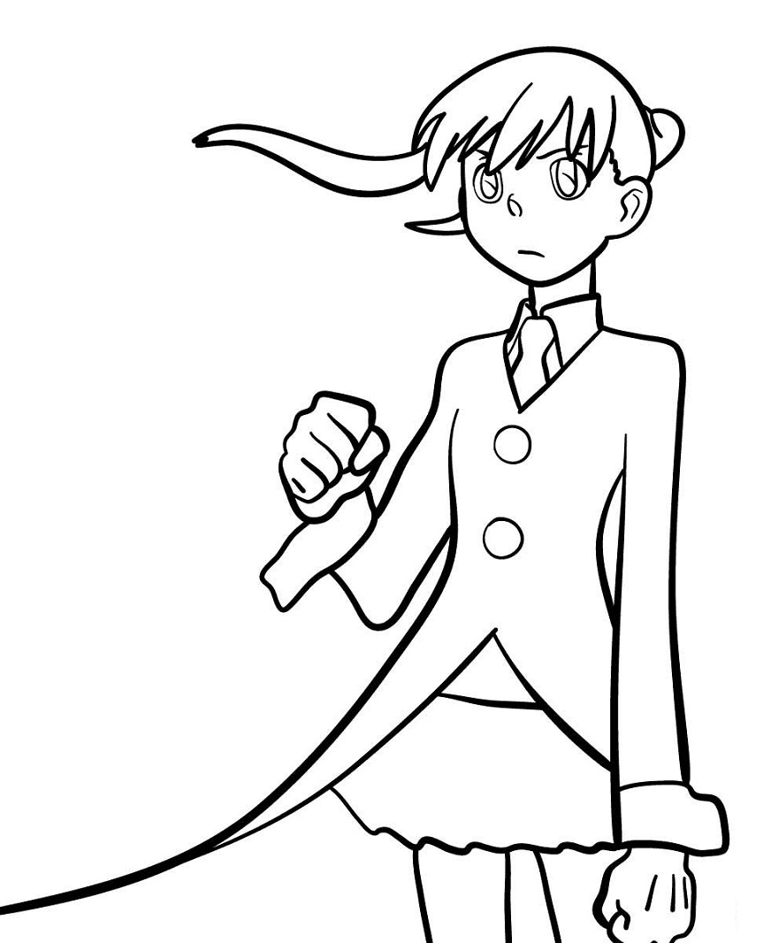 Maka Albarn in Soul Eater Coloring Page
