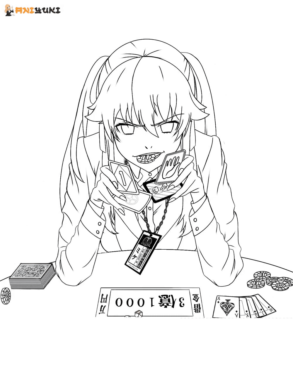 Mary from Kakegurui Coloring Page