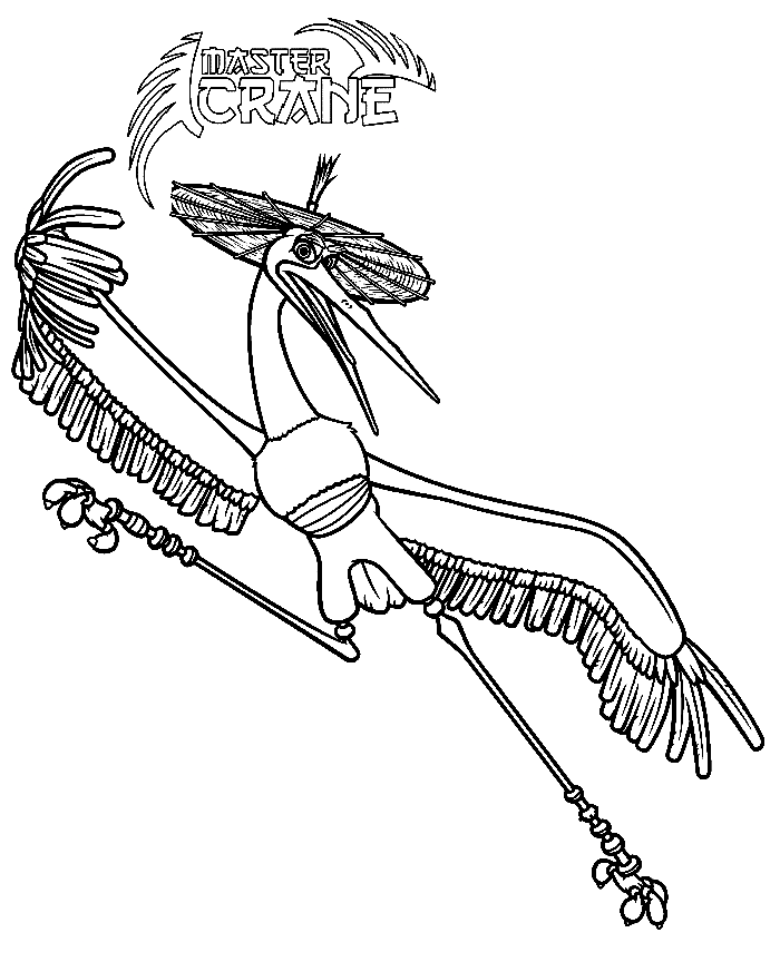 Master Crane Coloring Pages
