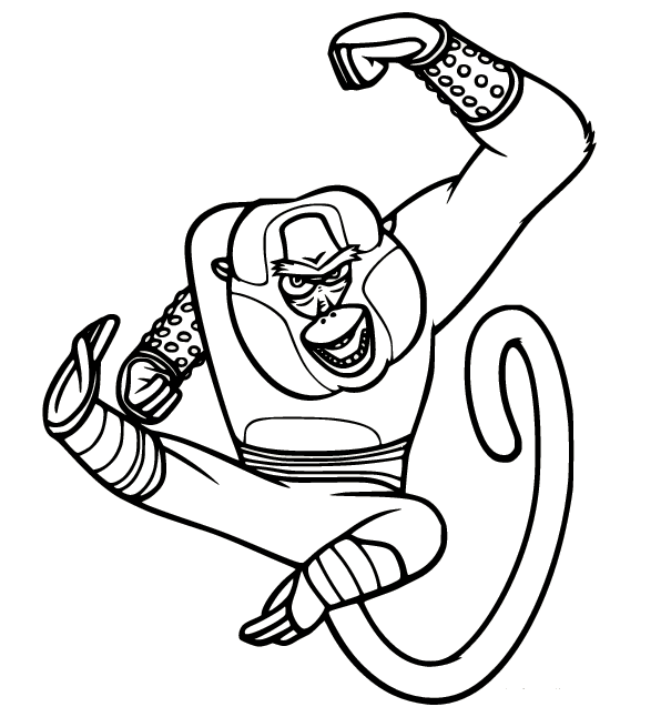 Master Monkey from Kung Fu Panda Coloring Page