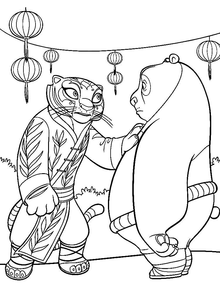 Mestre Tigresa com Po de Kung Fu Panda