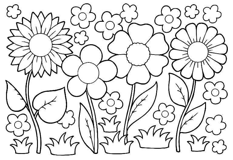 May Flowers Coloring Page