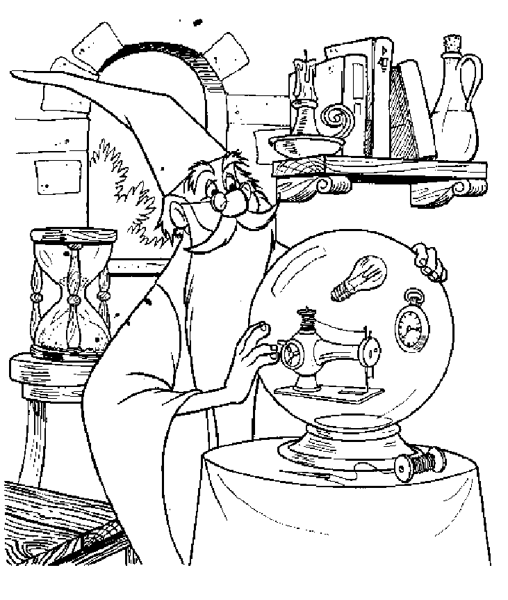 Dibujo de Merlín el mago para colorear