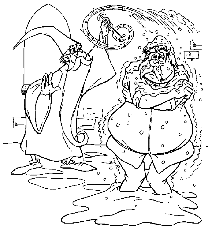 Dibujo de Merlín con Sir Ector para colorear