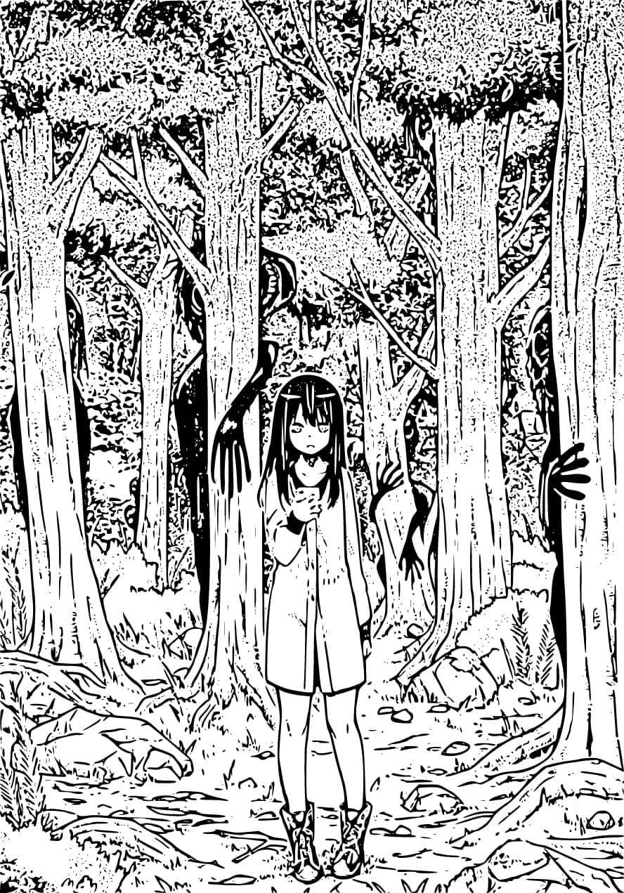 Miko Yotsuya In The Wood Coloring Pages